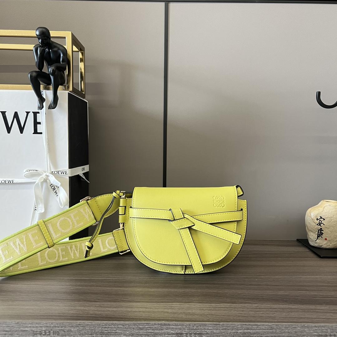 Loewe Mini Gate Dual Bag In Soft Calfskin And Jacquard - DopestKickz