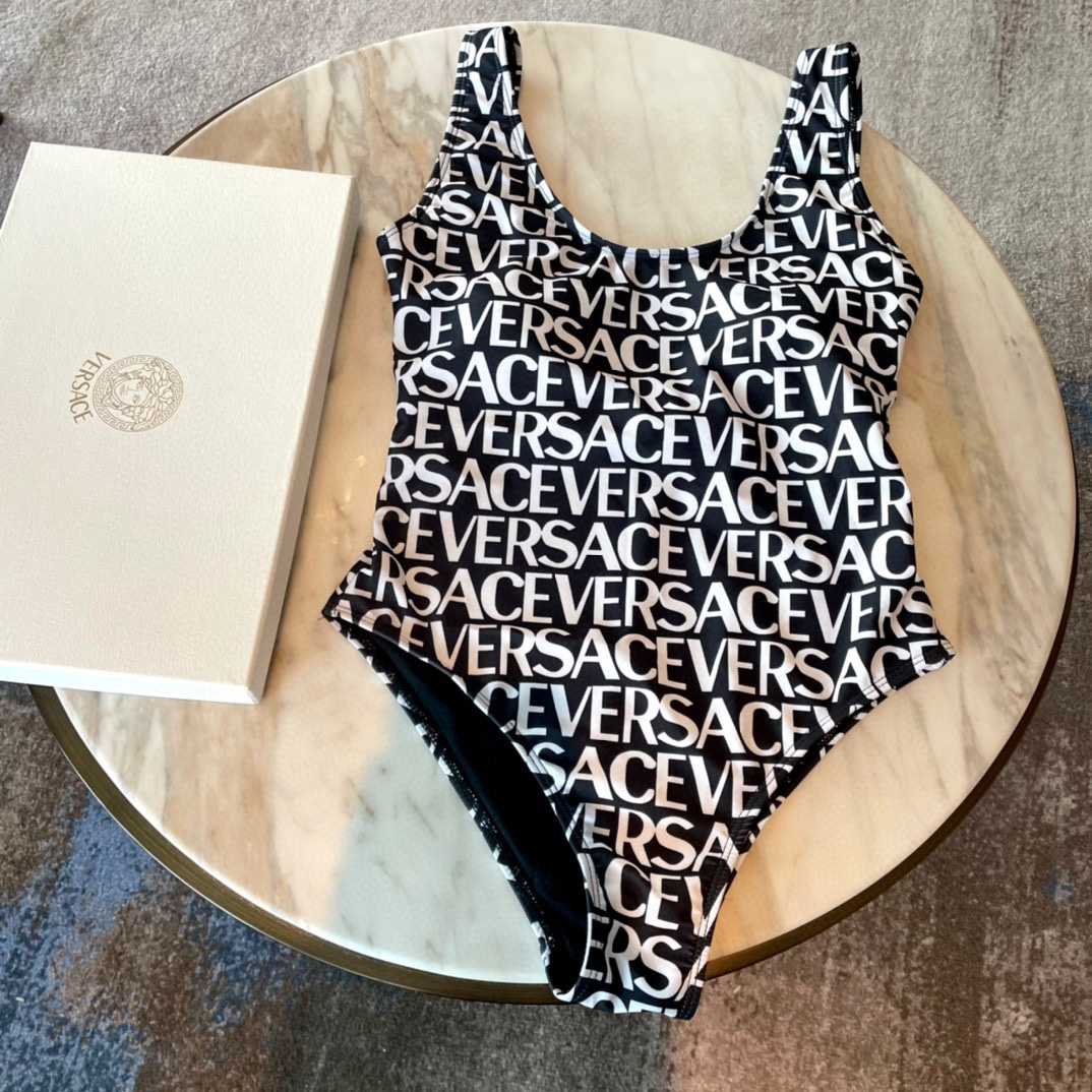 Versace Allover One-Piece Swimsuit - DopestKickz