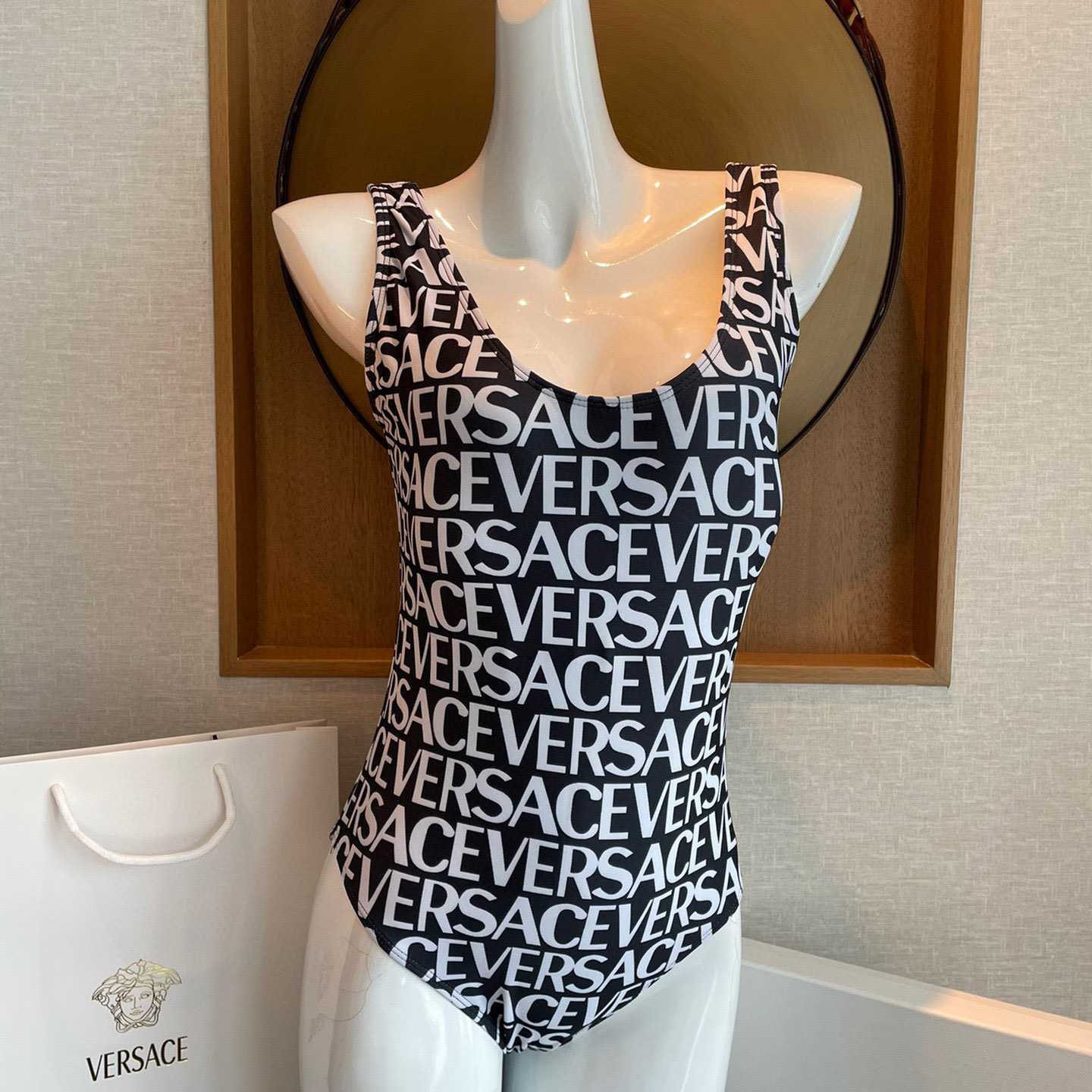 Versace Allover One-Piece Swimsuit - DopestKickz