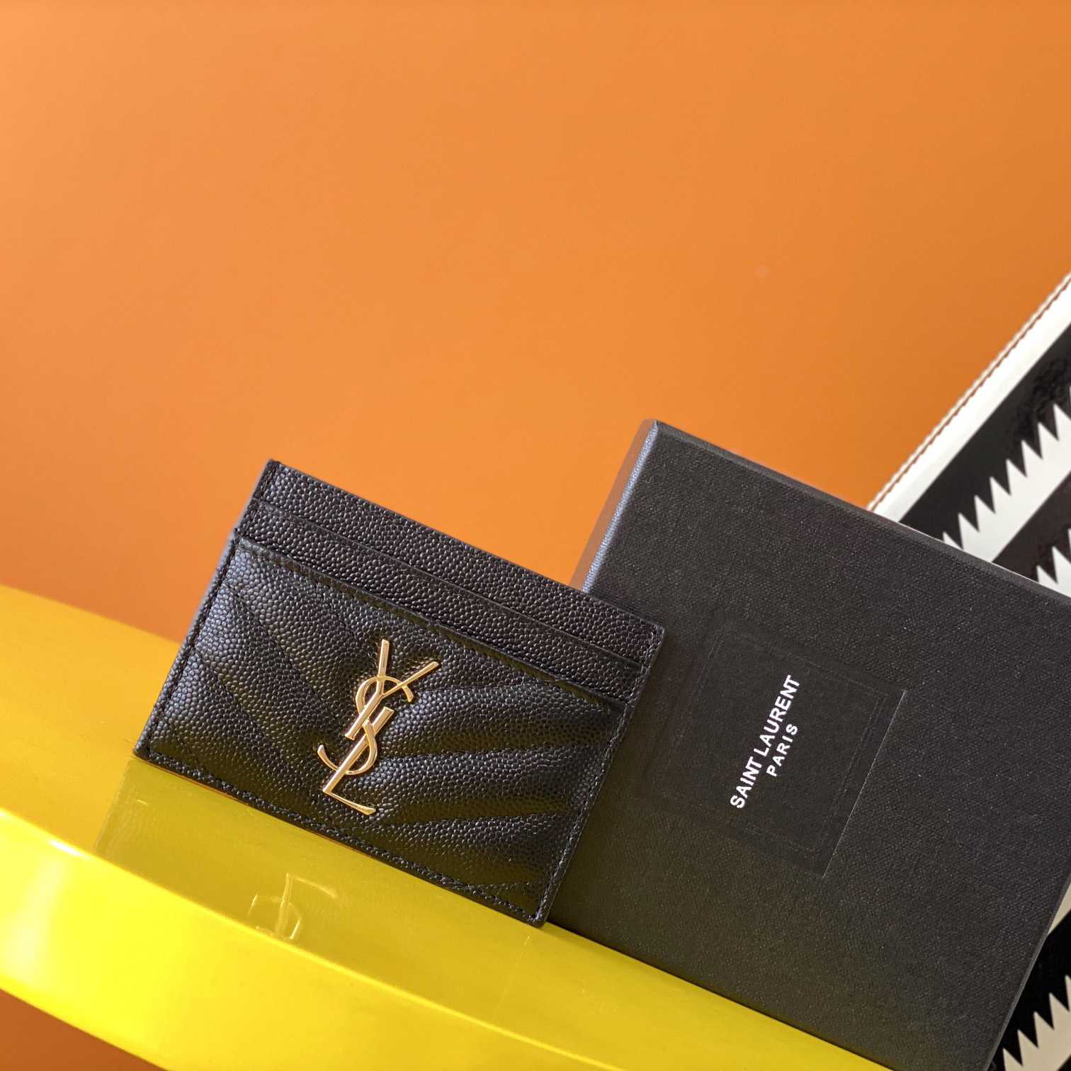 Saint Laurent Leather Card Wallet (10x7.5x0.5 cm) - DopestKickz