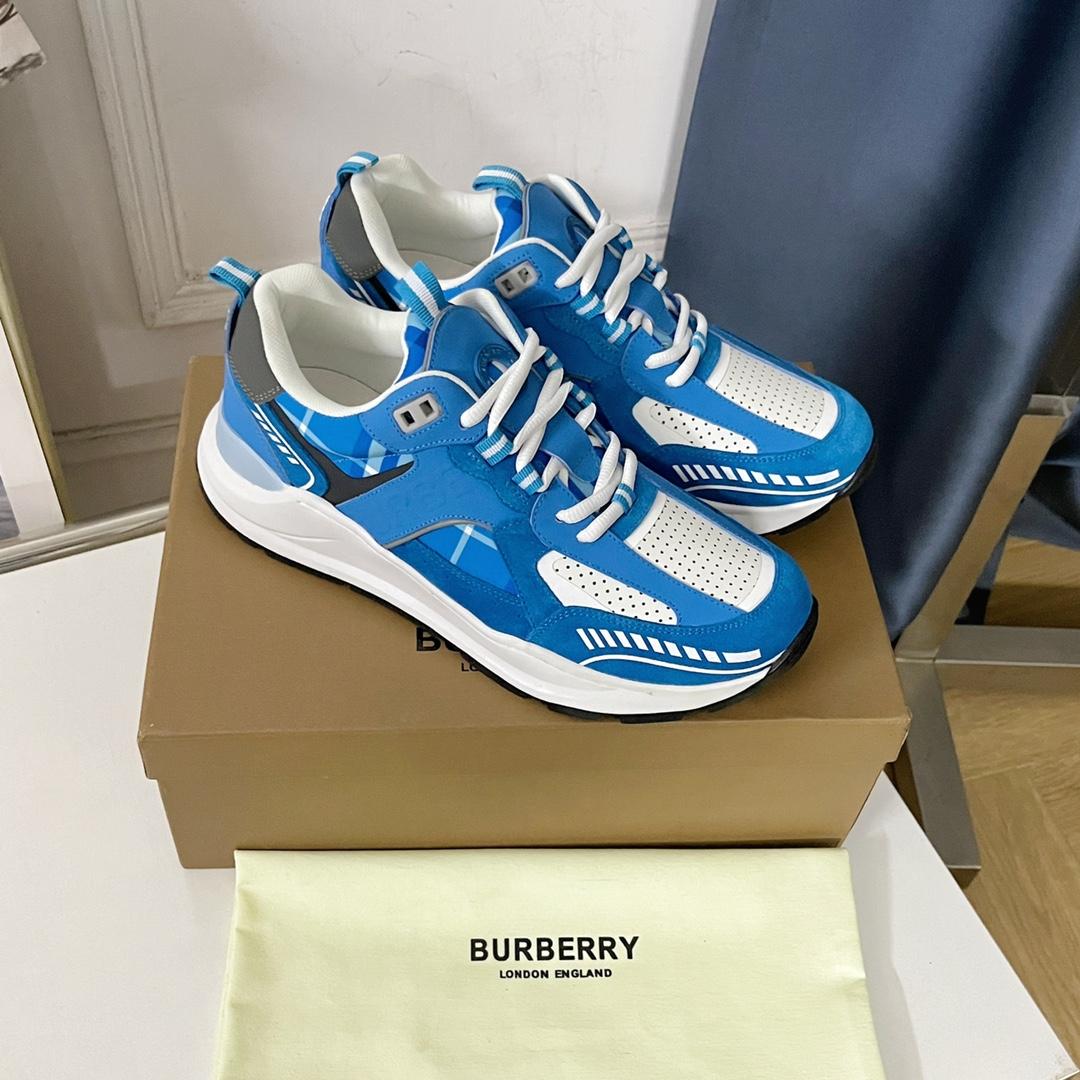 Burberry Leather, Suede and Check Sneakers - DopestKickz