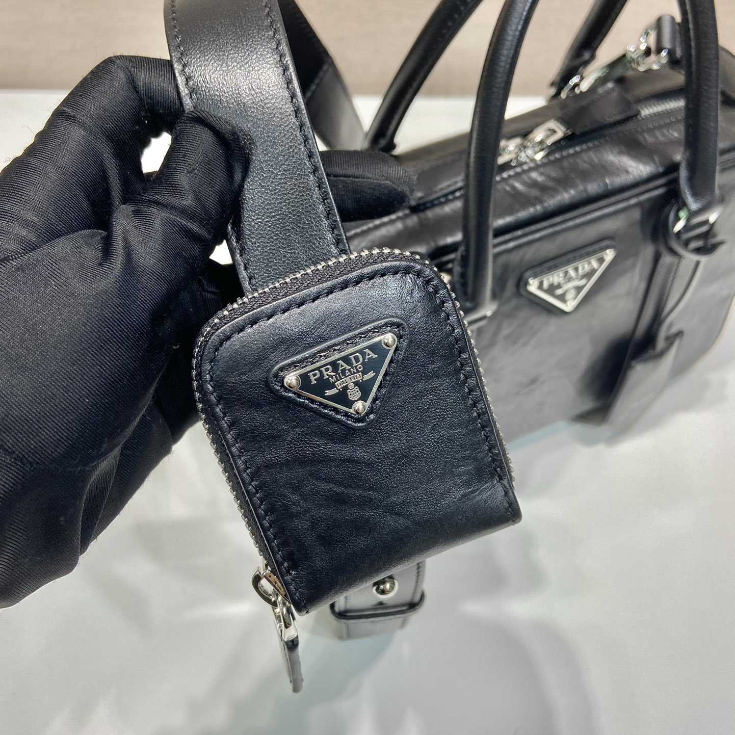 Prada Medium Antique Nappa Leather Top Handle Bag - DopestKickz