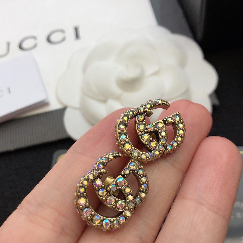 Gucci Crystal Double G Earrings - DopestKickz