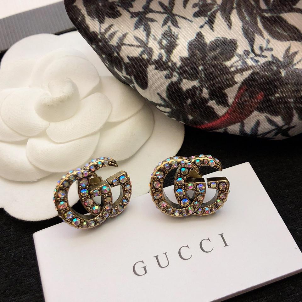 Gucci Crystal Double G Earrings - DopestKickz