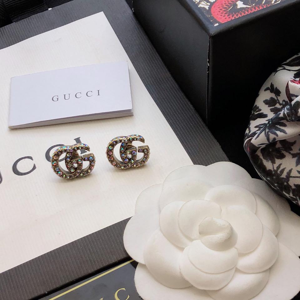 Gucci Crystal Double G Earrings - DopestKickz