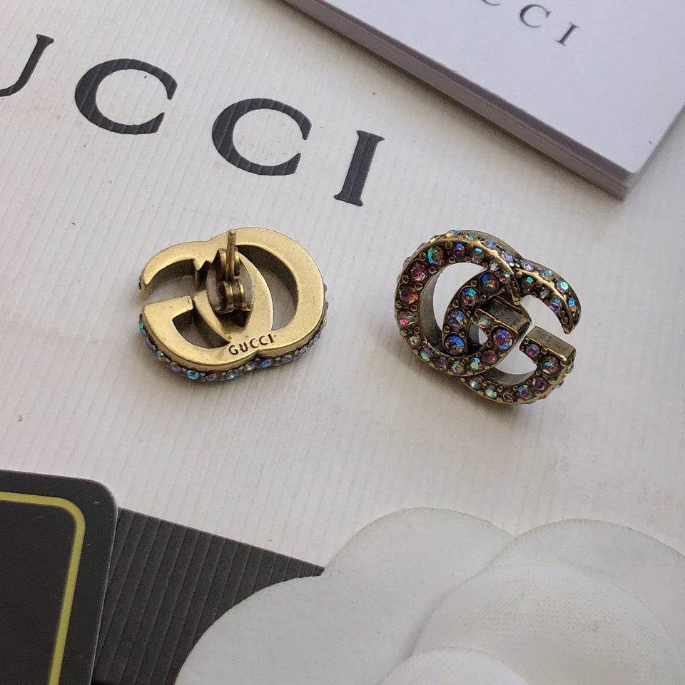 Gucci Crystal Double G Earrings - DopestKickz
