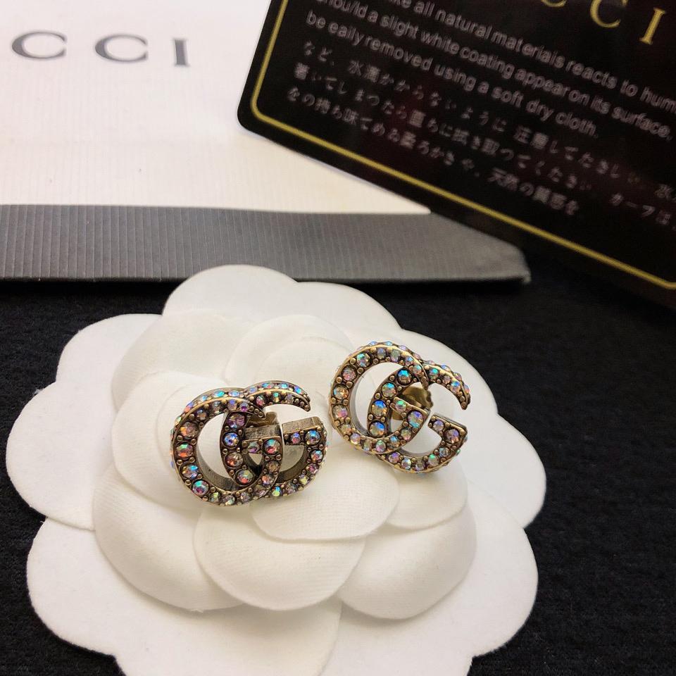 Gucci Crystal Double G Earrings - DopestKickz