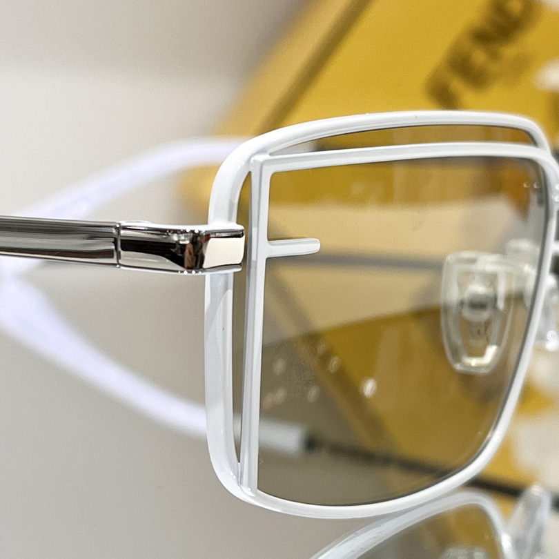 Fendi First Sight Cream Metal Fashion Show Sunglasses With Light Brown Lenses - DopestKickz