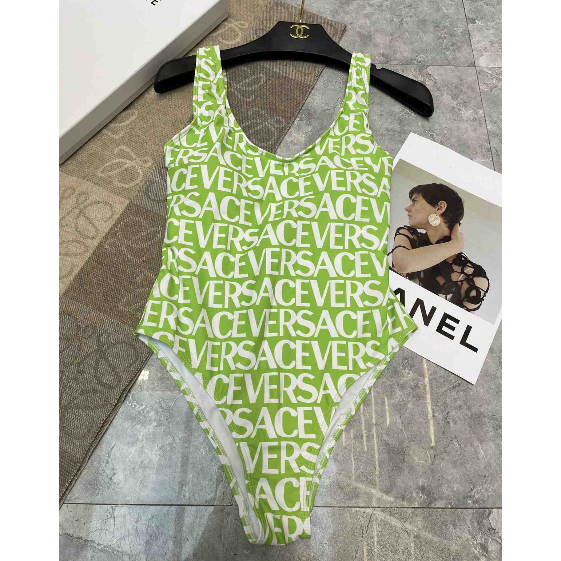 Versace Allover One-Piece Swimsuit - DopestKickz
