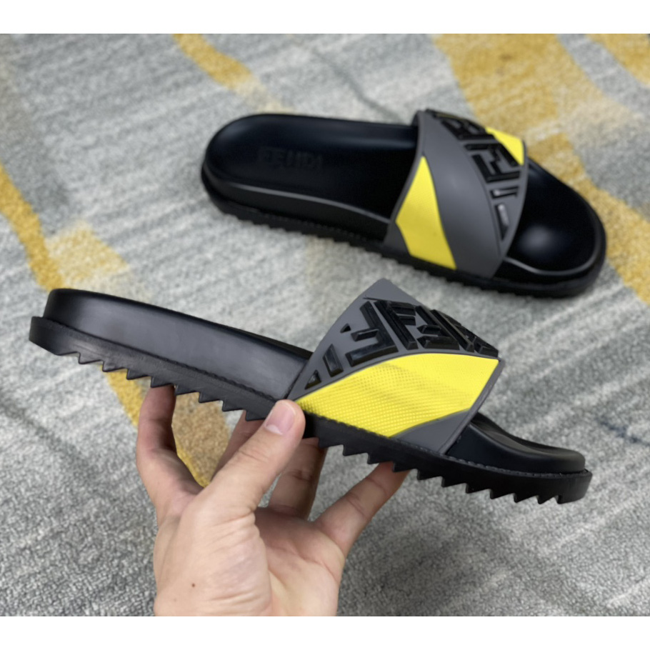Fendi Multicolor Rubber Slides - DopestKickz