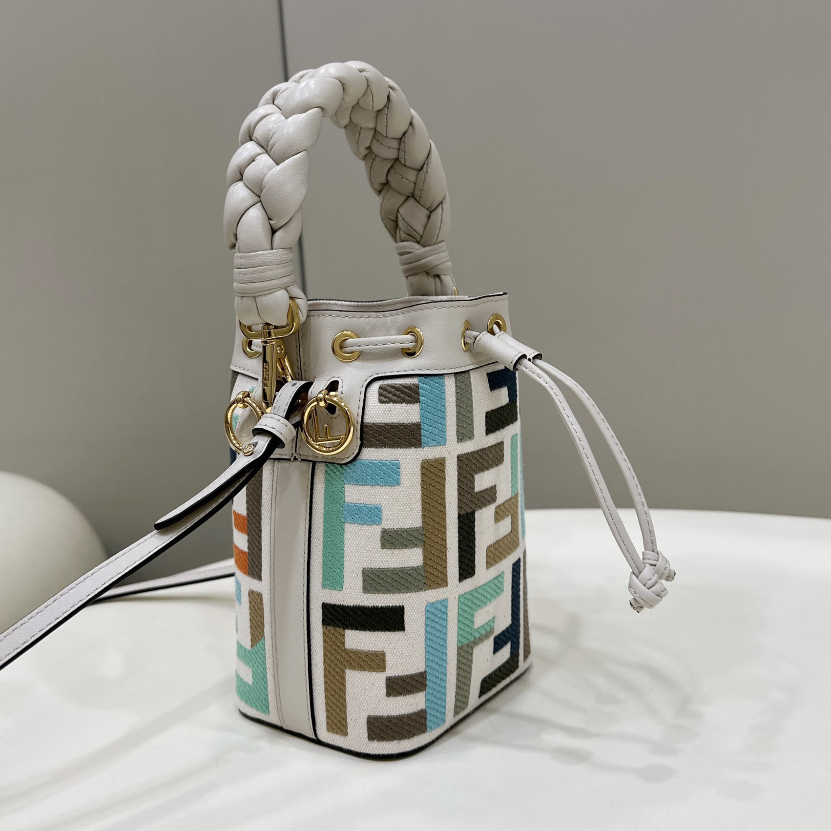 Fendi Mon Tresor Multicolour Canvas Mini-bag With FF Embroidery - DopestKickz