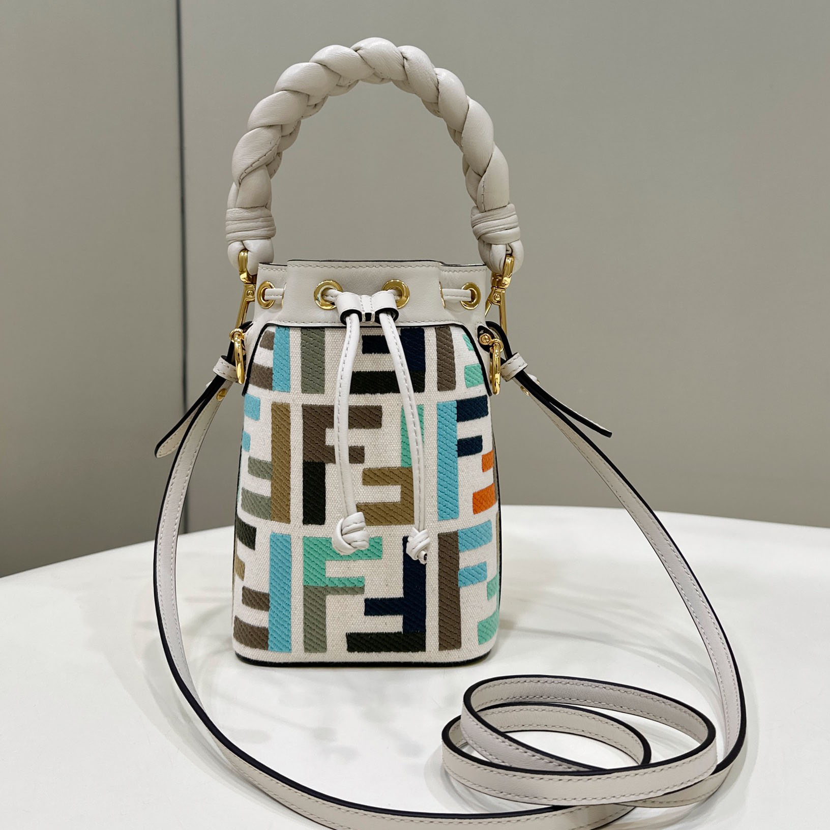 Fendi Mon Tresor Multicolour Canvas Mini-bag With FF Embroidery - DopestKickz