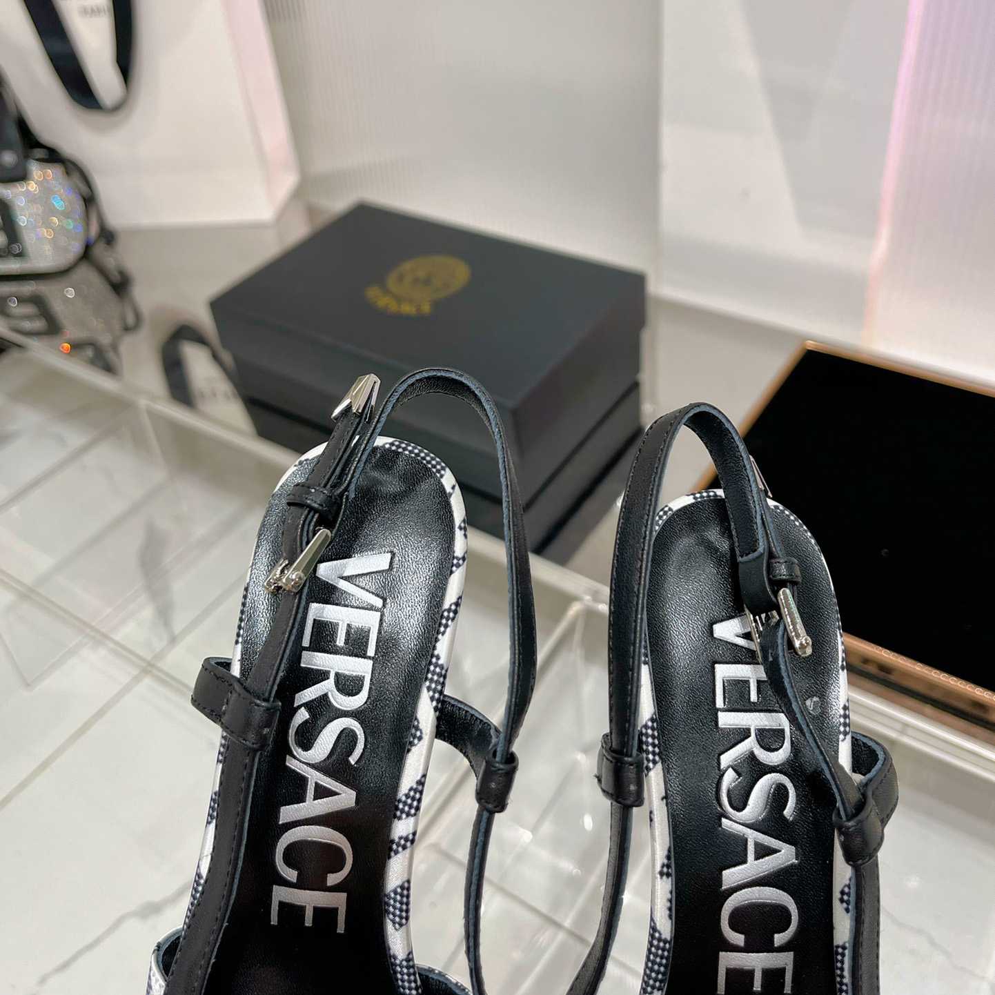 Versace Logo-jacquard 110mm Slingback Pumps - DopestKickz