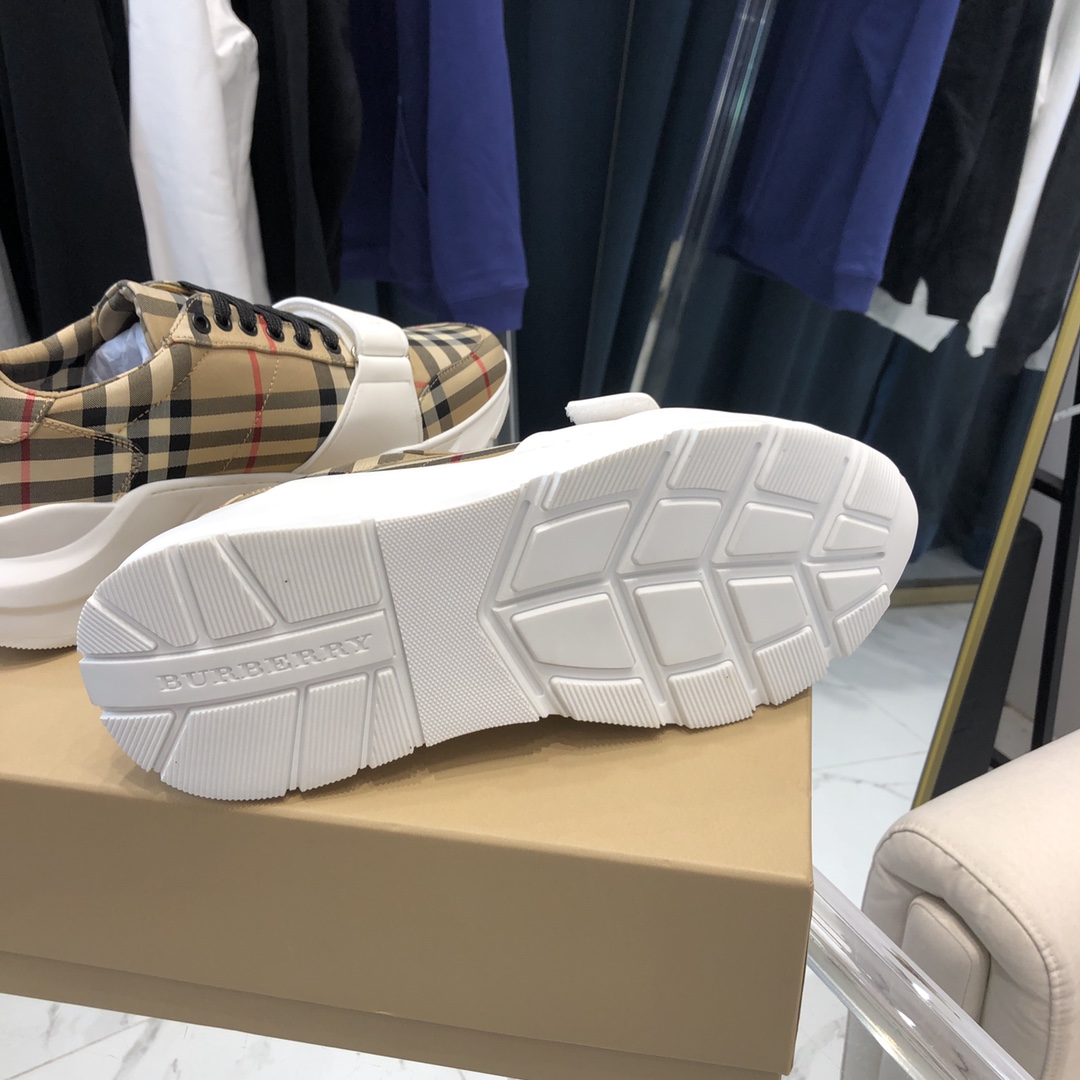 Burberry Check, Suede and Leather Sneakers - DopestKickz