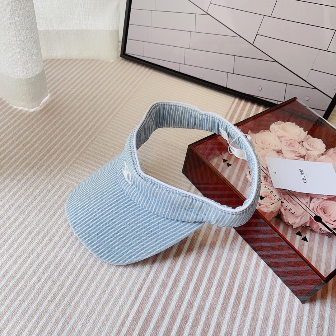 Celine Triomphe Visor In Hickory Cotton Wave Wash  - DopestKickz