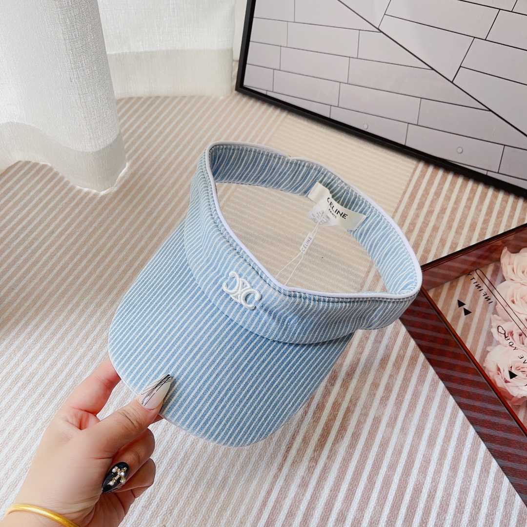 Celine Triomphe Visor In Hickory Cotton Wave Wash  - DopestKickz