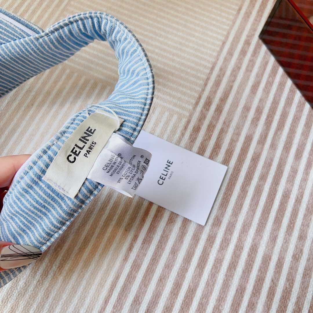 Celine Triomphe Visor In Hickory Cotton Wave Wash  - DopestKickz