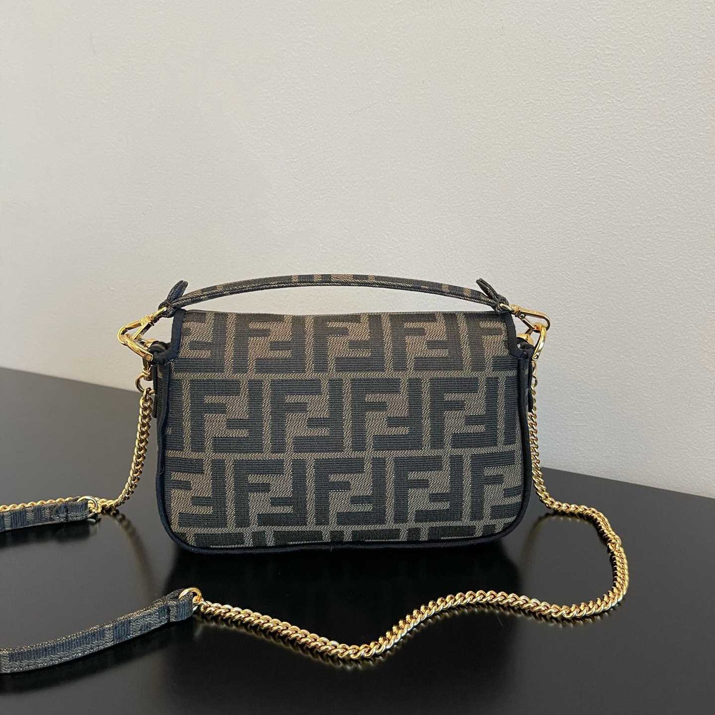 Fendi Baguette Mini Jacquard FF Fabric Bag - DopestKickz