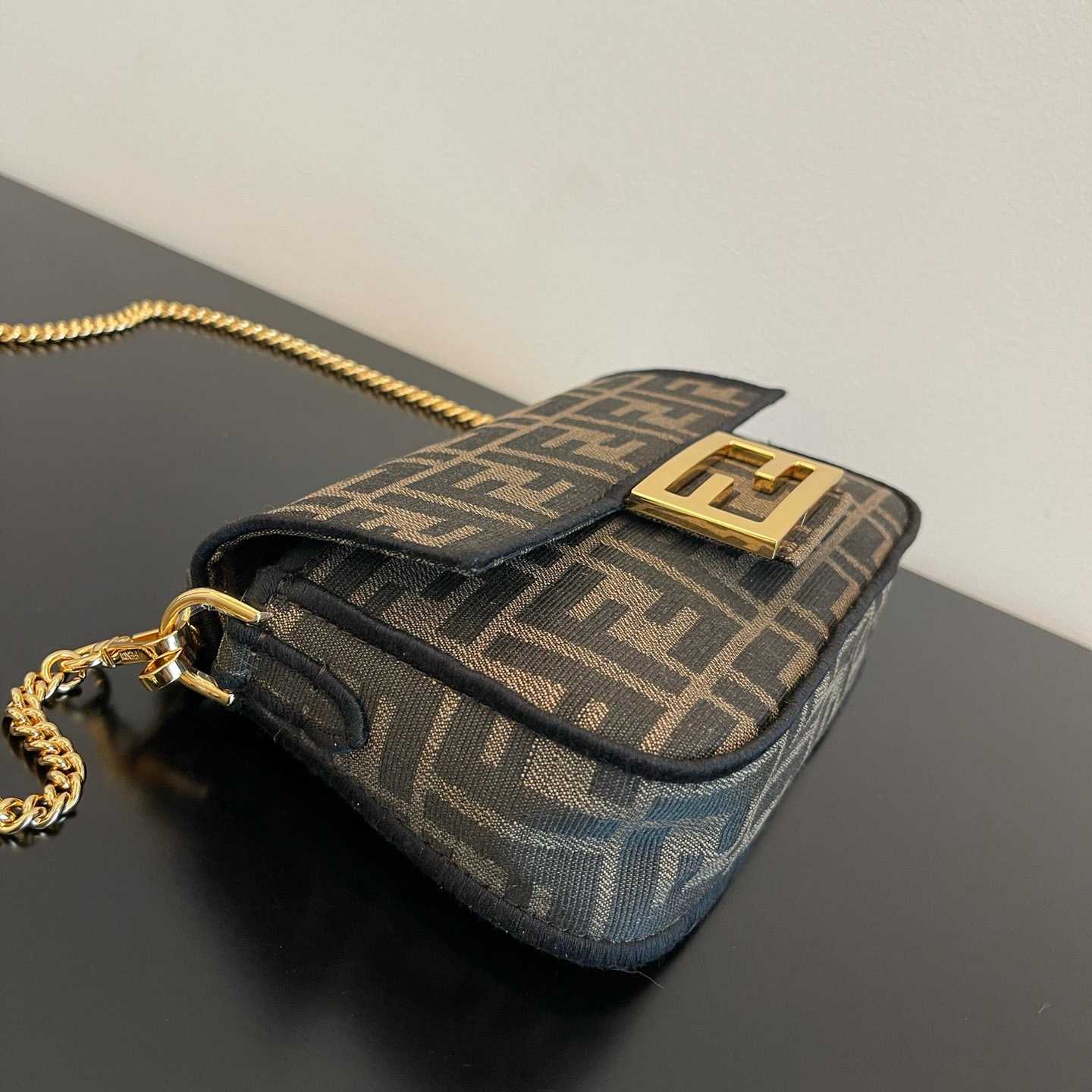 Fendi Baguette Mini Jacquard FF Fabric Bag - DopestKickz