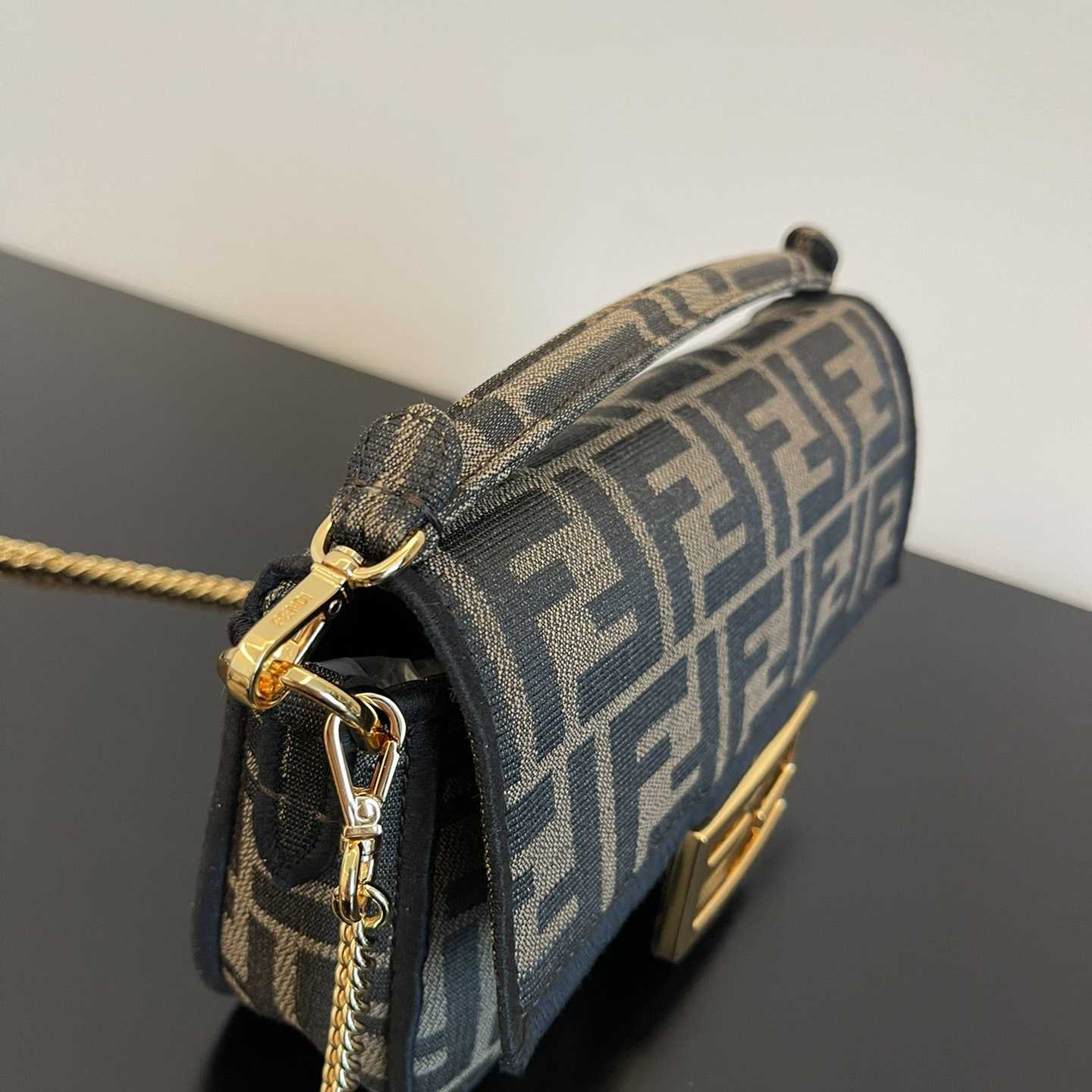 Fendi Baguette Mini Jacquard FF Fabric Bag - DopestKickz