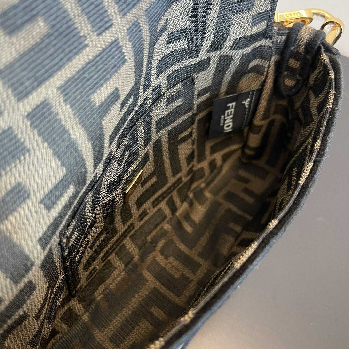 Fendi Baguette Mini Jacquard FF Fabric Bag - DopestKickz