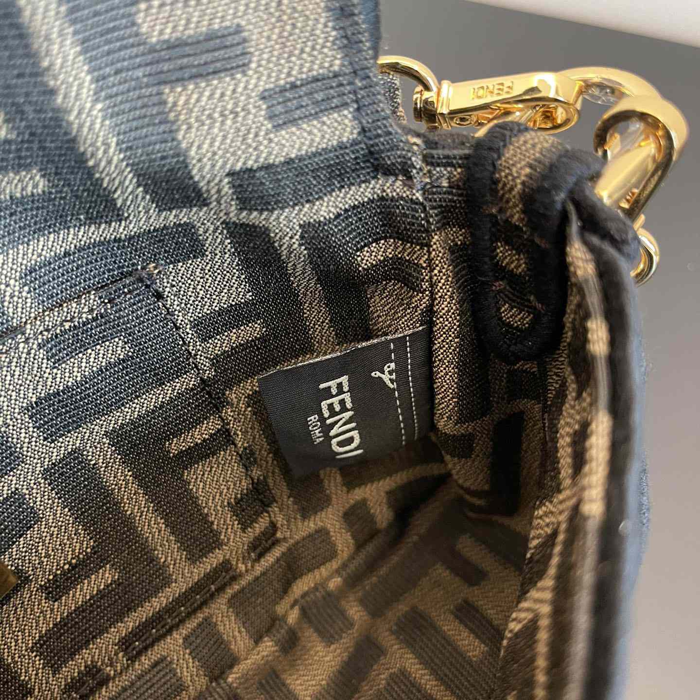 Fendi Baguette Mini Jacquard FF Fabric Bag - DopestKickz
