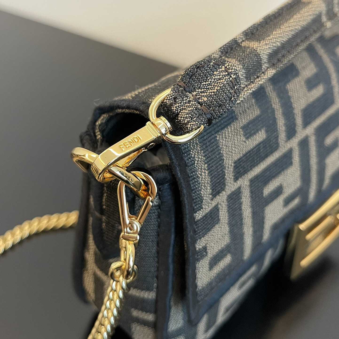 Fendi Baguette Mini Jacquard FF Fabric Bag - DopestKickz