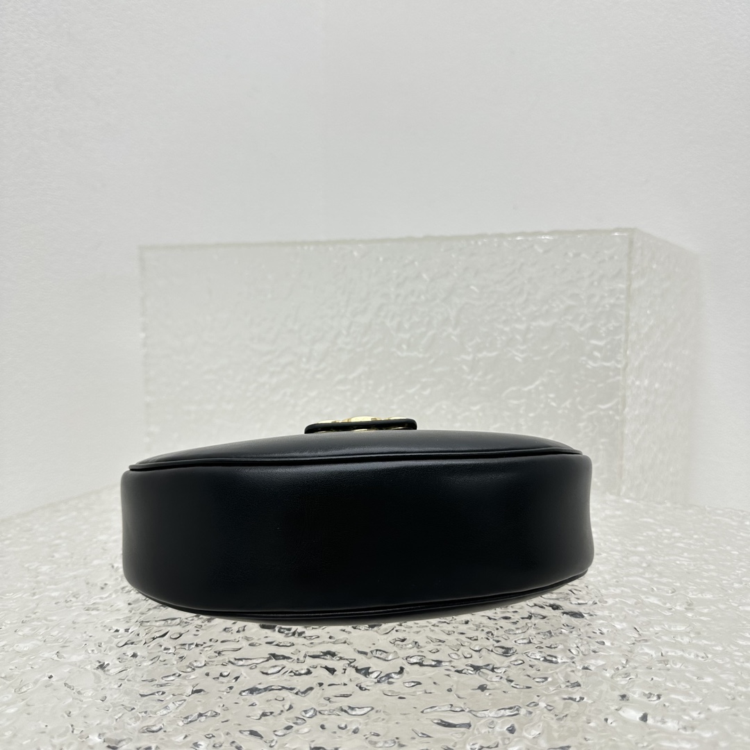 Celine Ava Triomphe Soft Bag In Smooth Calfskin Black - DopestKickz