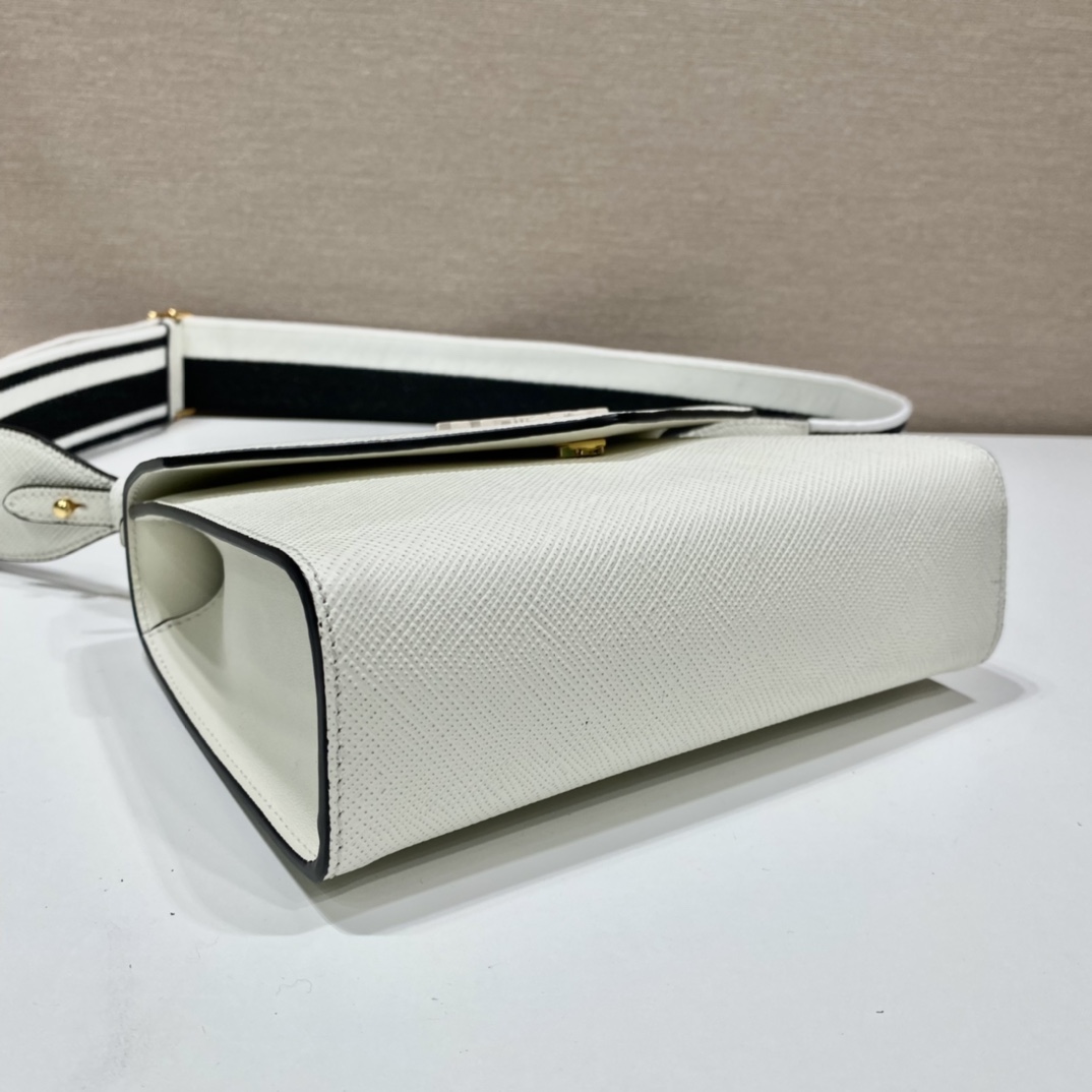 Prada Monochrome Saffiano And Leather Bag - DopestKickz