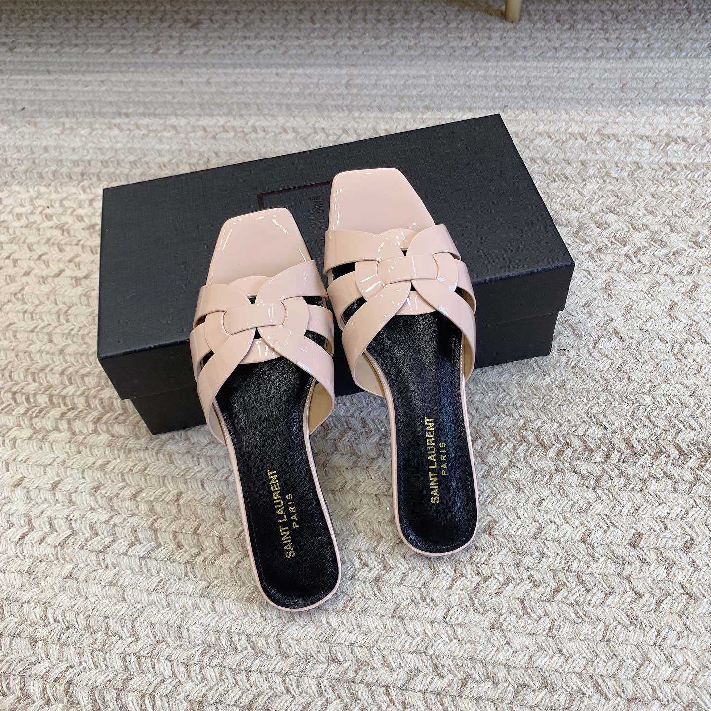 Saint Laurent Tribute Flat Sandals - DopestKickz