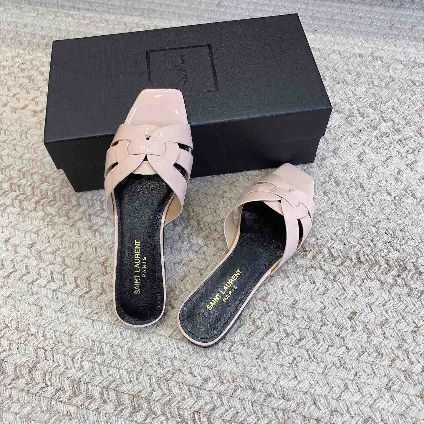 Saint Laurent Tribute Flat Sandals - DopestKickz