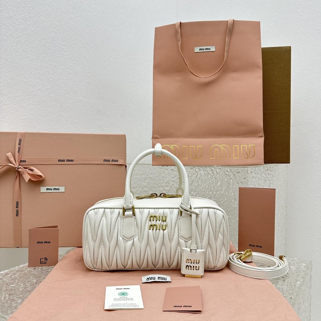 Miu Miu Arcadie Matelassé Nappa Leather Bag - DopestKickz