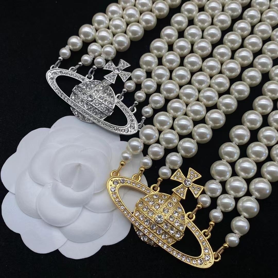 Vivienne Westwood Bas Relief Gold-tone and Faux Pearl Choker - DopestKickz
