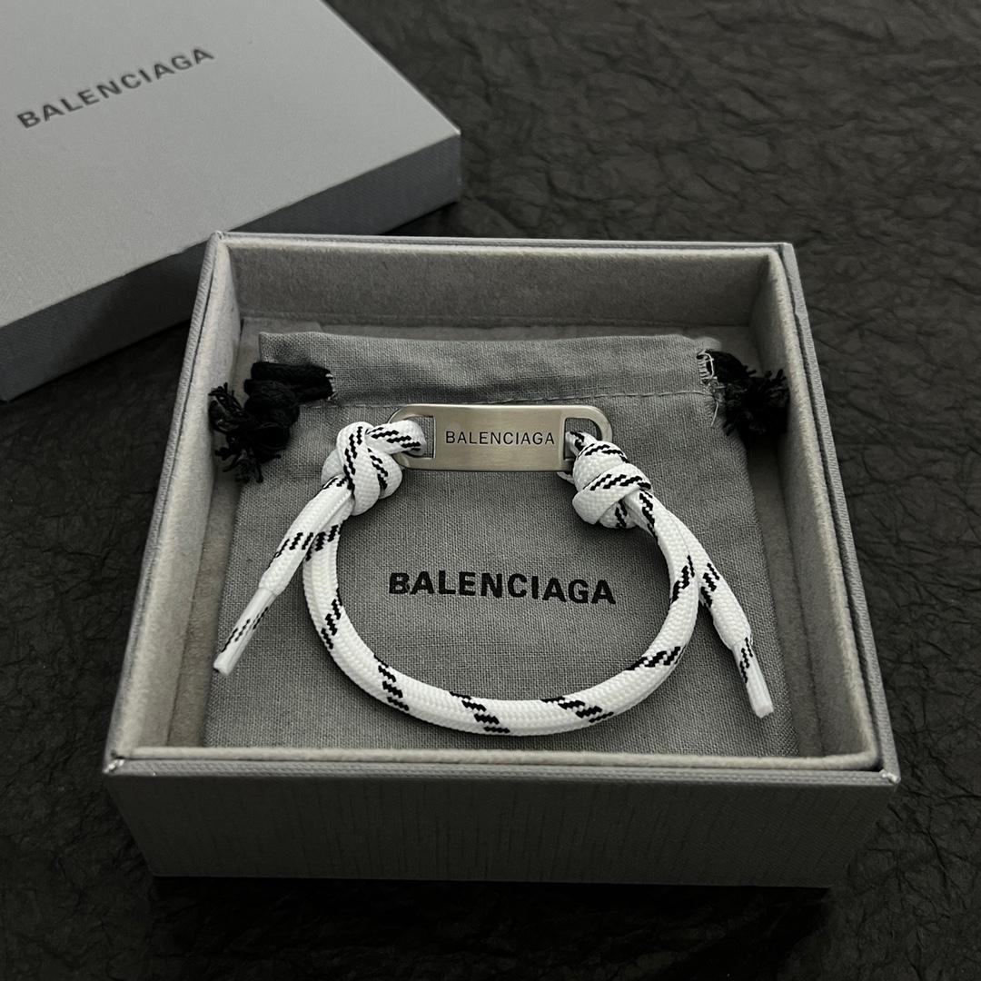 Balenciaga Plate Bracelet In White - DopestKickz