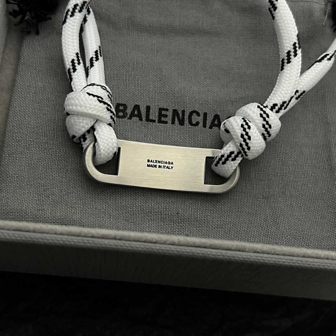 Balenciaga Plate Bracelet In White - DopestKickz