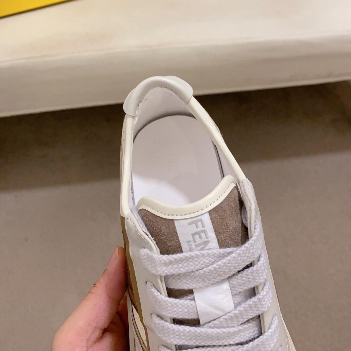 Fendi Step Beige Leather Low-tops Sneakers - DopestKickz