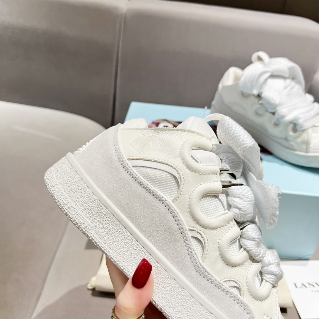 Lanvin Curb Leather Sneakers - DopestKickz