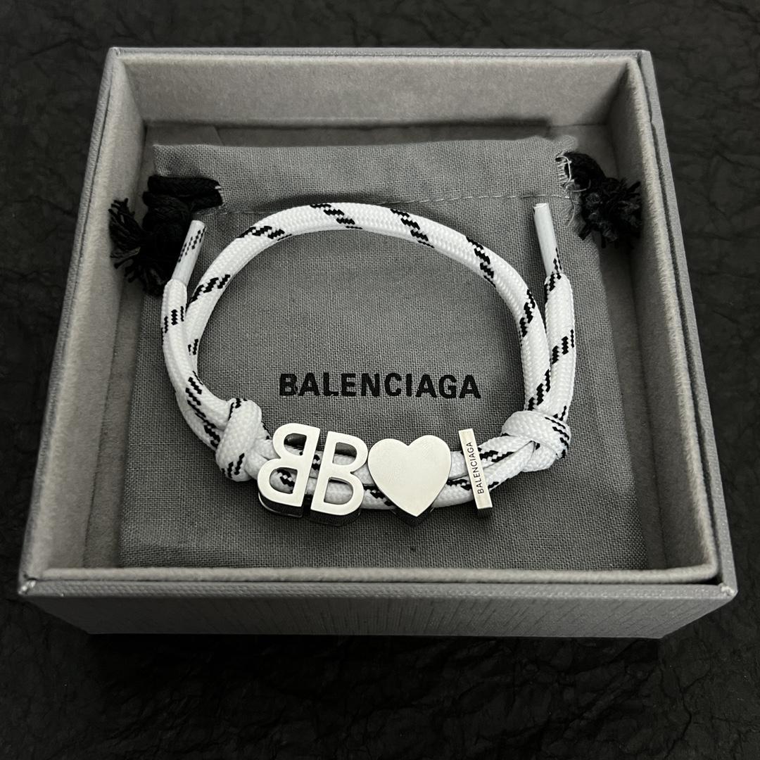Balenciaga I <3 BB Bracelet In White - DopestKickz