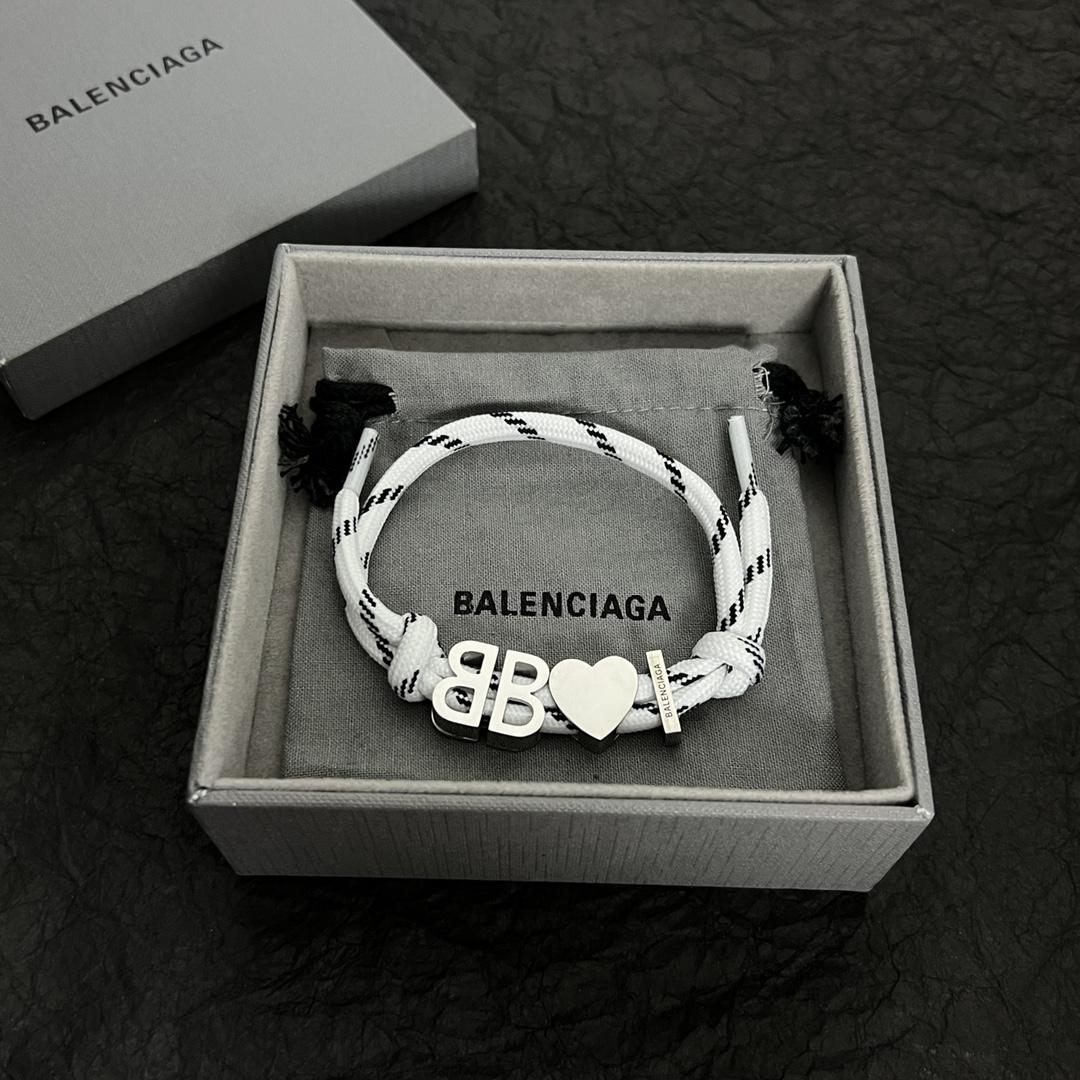 Balenciaga I <3 BB Bracelet In White - DopestKickz