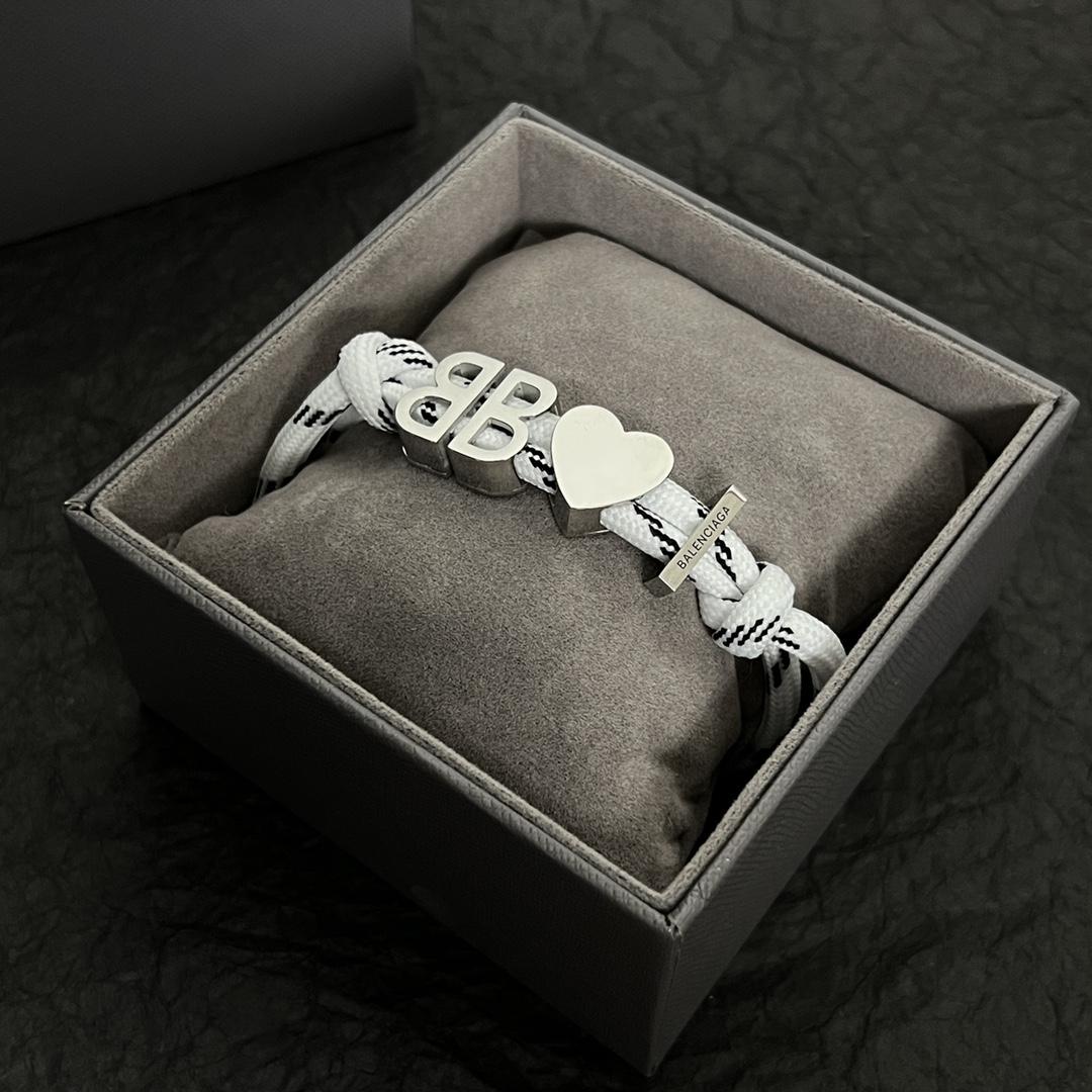 Balenciaga I <3 BB Bracelet In White - DopestKickz