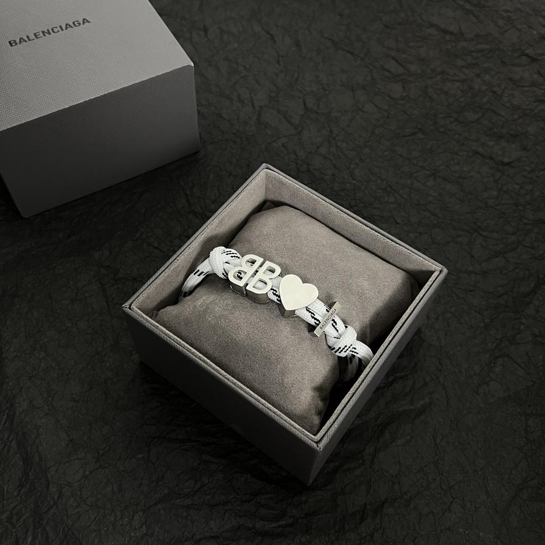 Balenciaga I <3 BB Bracelet In White - DopestKickz