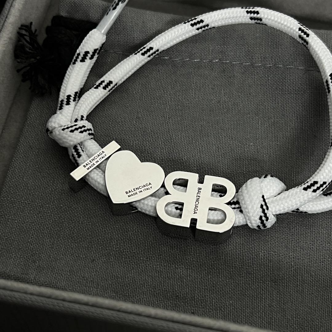 Balenciaga I <3 BB Bracelet In White - DopestKickz