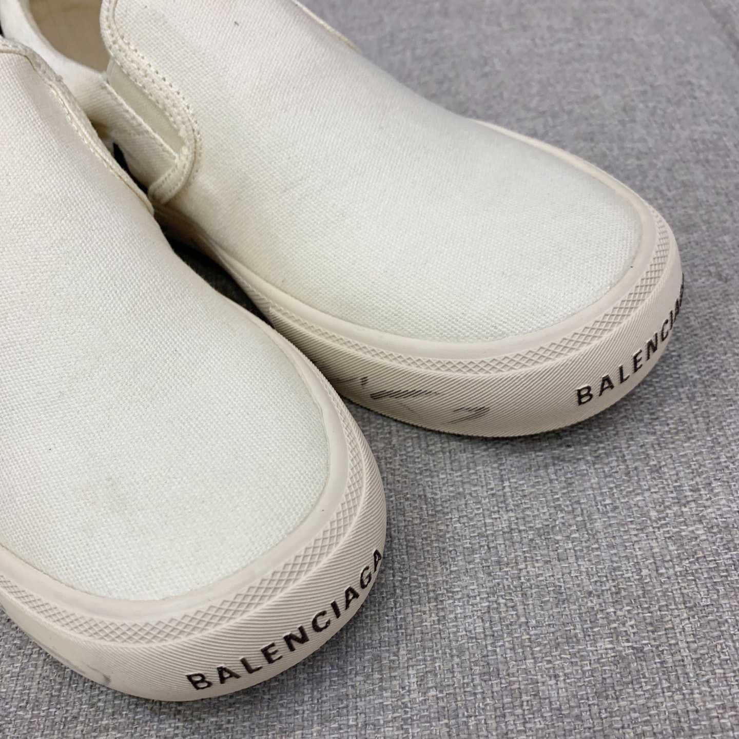 Balenciaga Paris Slip On Graffiti Sneaker In White  - DopestKickz