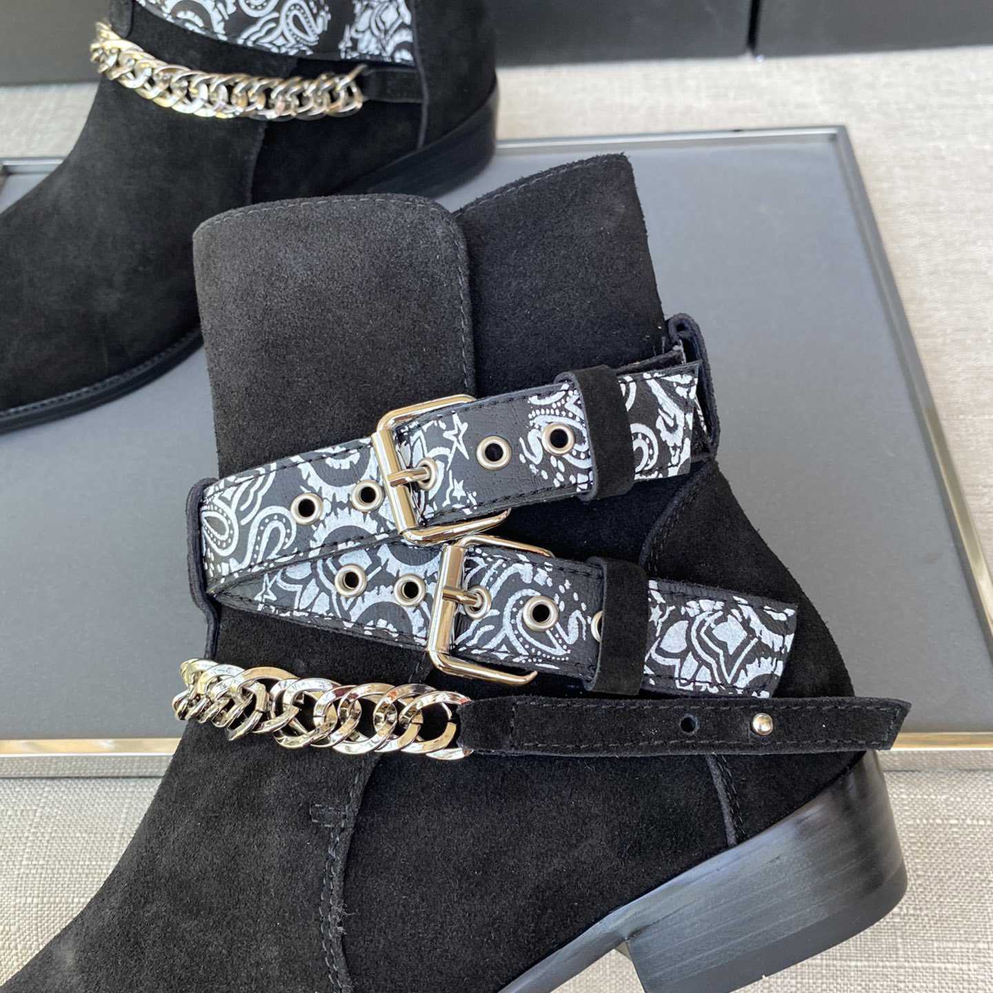 Amiri Buckle-detail 40mm Suede Boots - DopestKickz