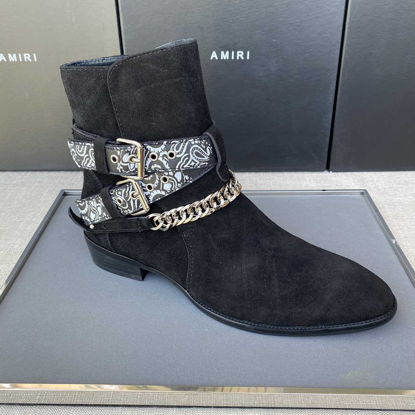 Amiri Buckle-detail 40mm Suede Boots - DopestKickz