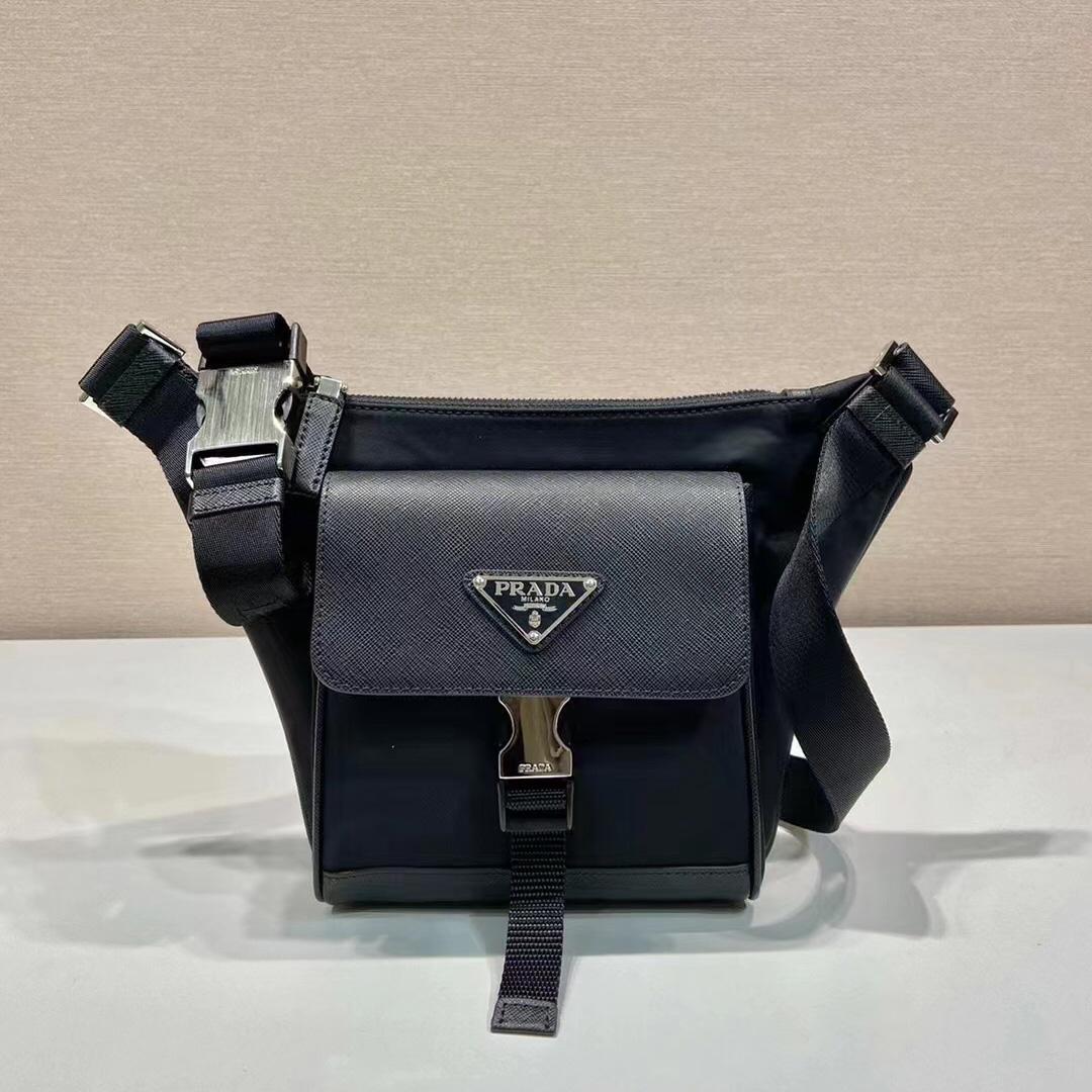 Prada Re-Nylon and Saffiano Leather Shoulder Bag - DopestKickz