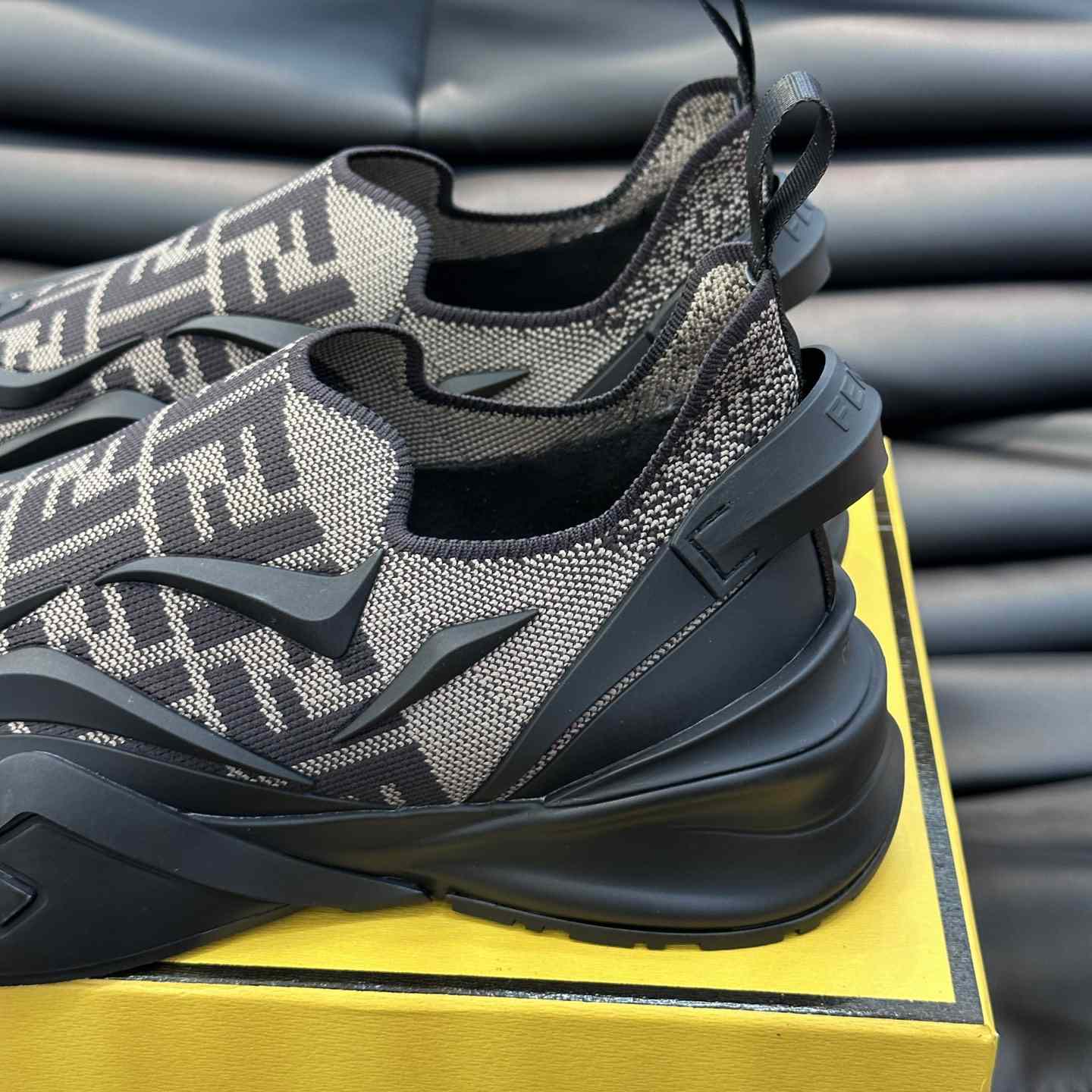 Fendi Flow Brown Mesh Running Sneakers - DopestKickz