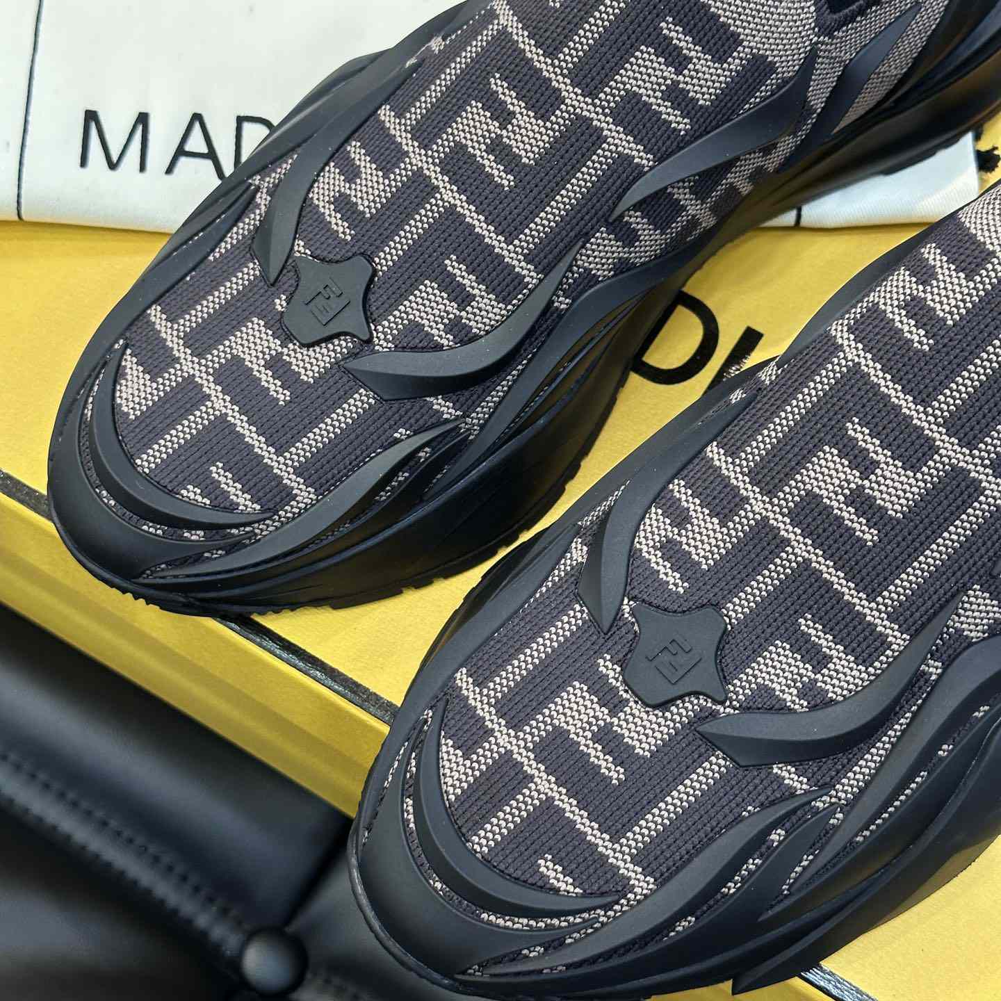 Fendi Flow Brown Mesh Running Sneakers - DopestKickz