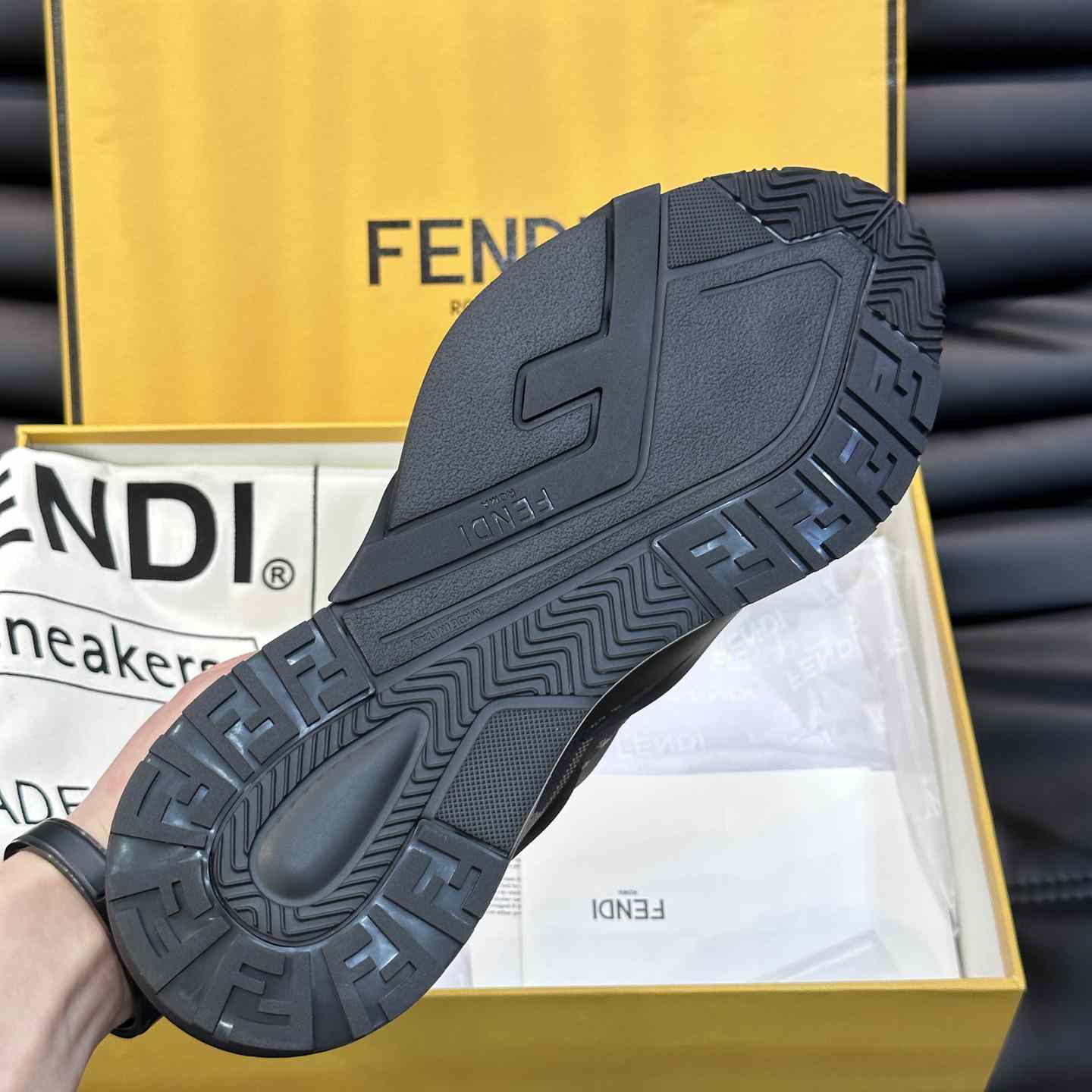 Fendi Flow Brown Mesh Running Sneakers - DopestKickz