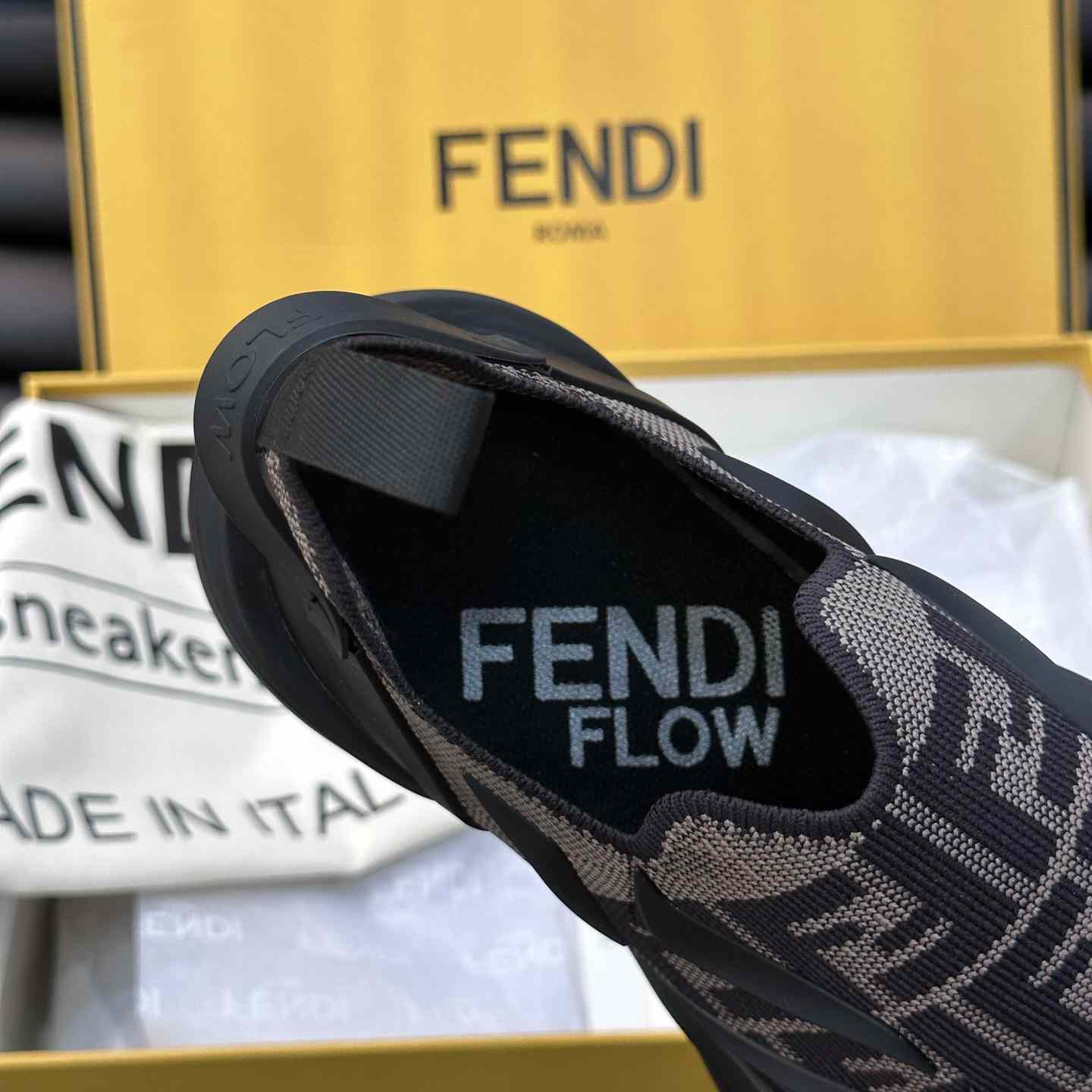 Fendi Flow Brown Mesh Running Sneakers - DopestKickz